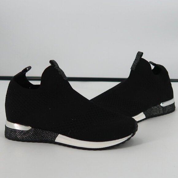 Urban Sport Women's Black White Silver Pull on Sneakers Size 6 NWT - Picture 1 of 9